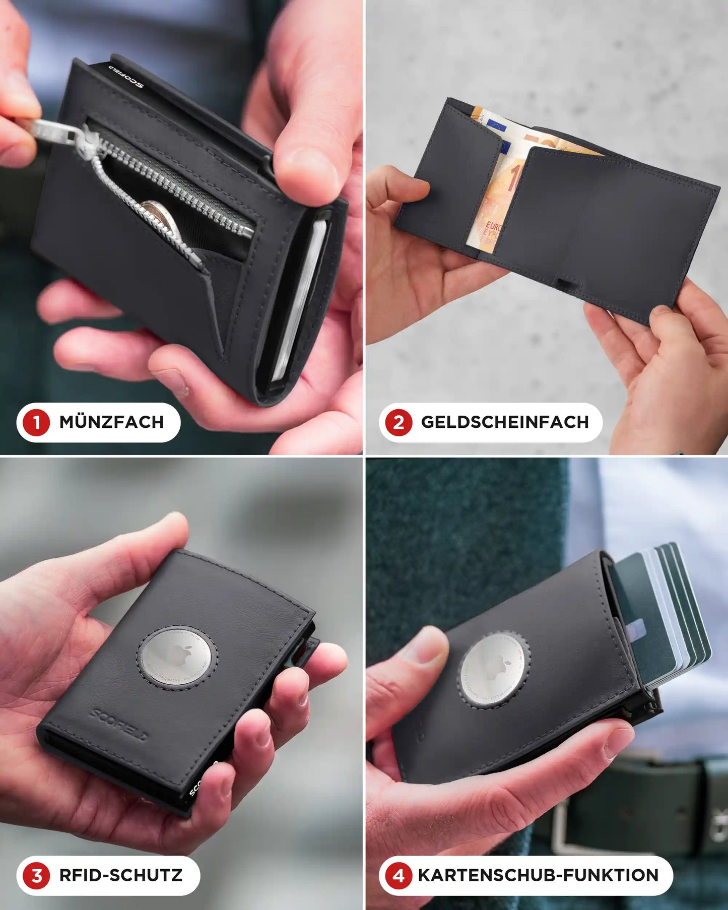 Black - Matte Black, Münzfach Mini