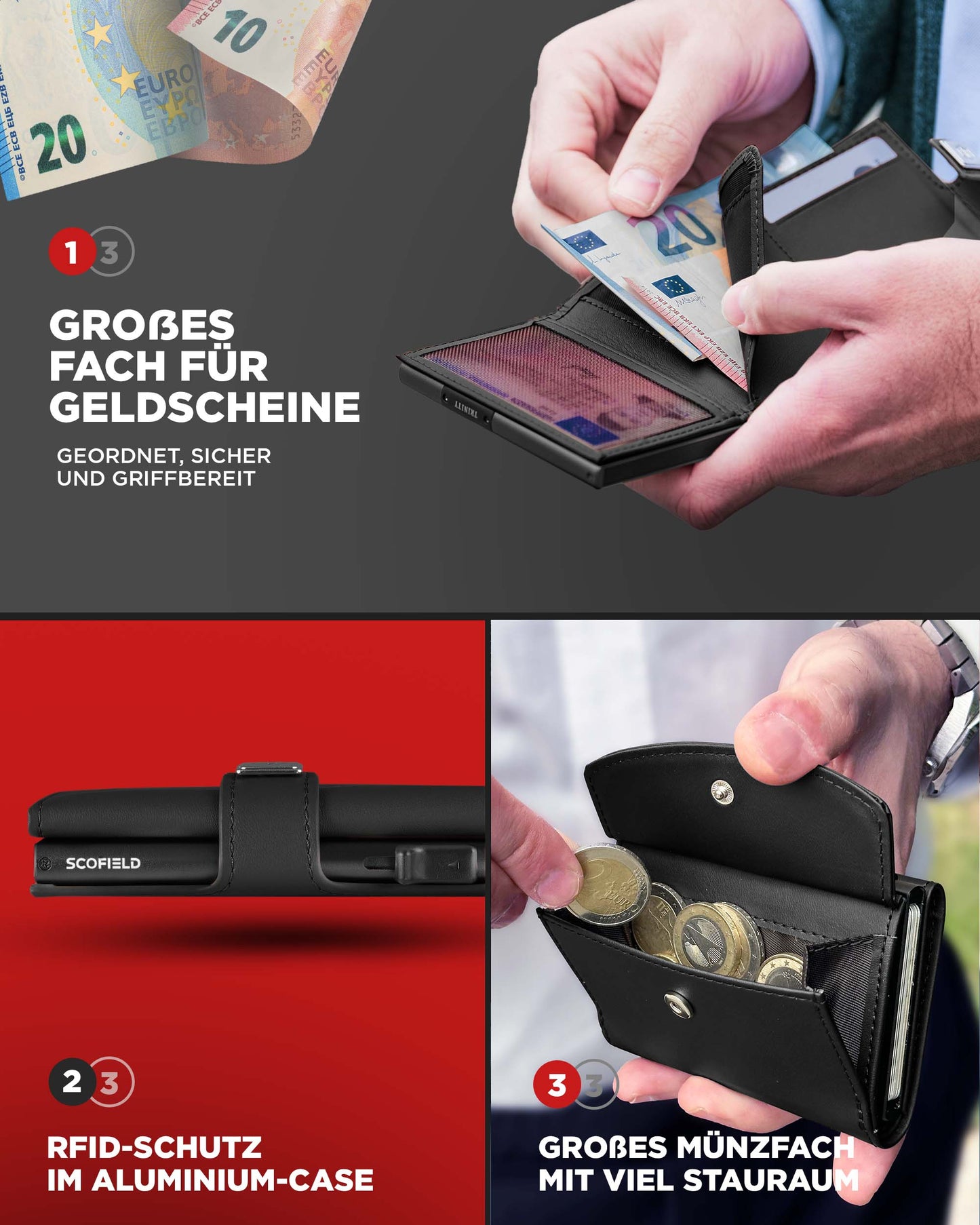 Black - Matte Black, Münzfach Max