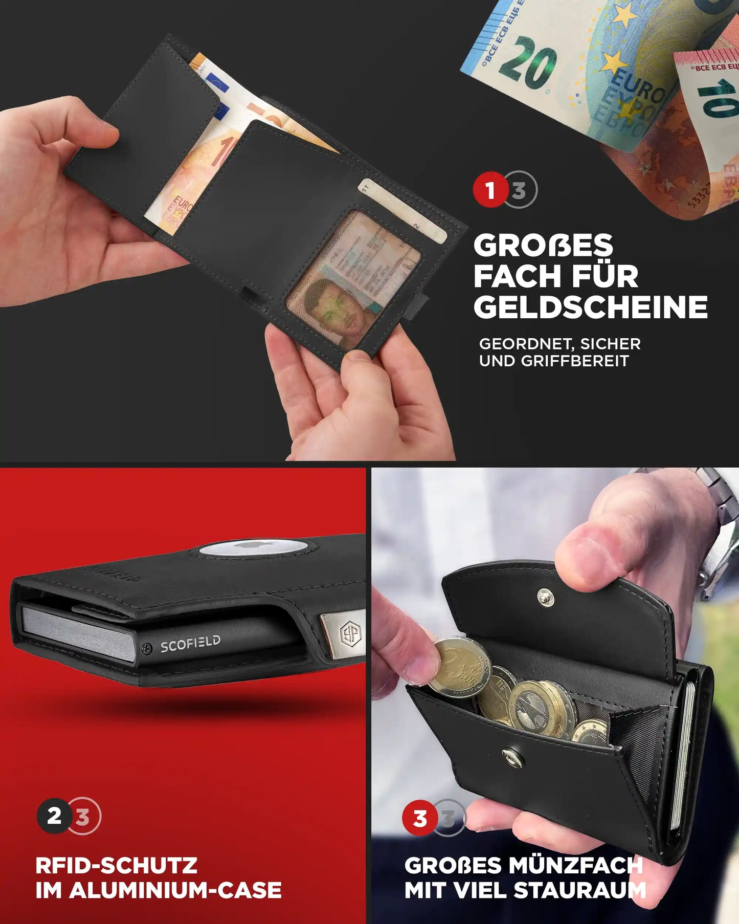 Black - Matte Black, Münzfach Max