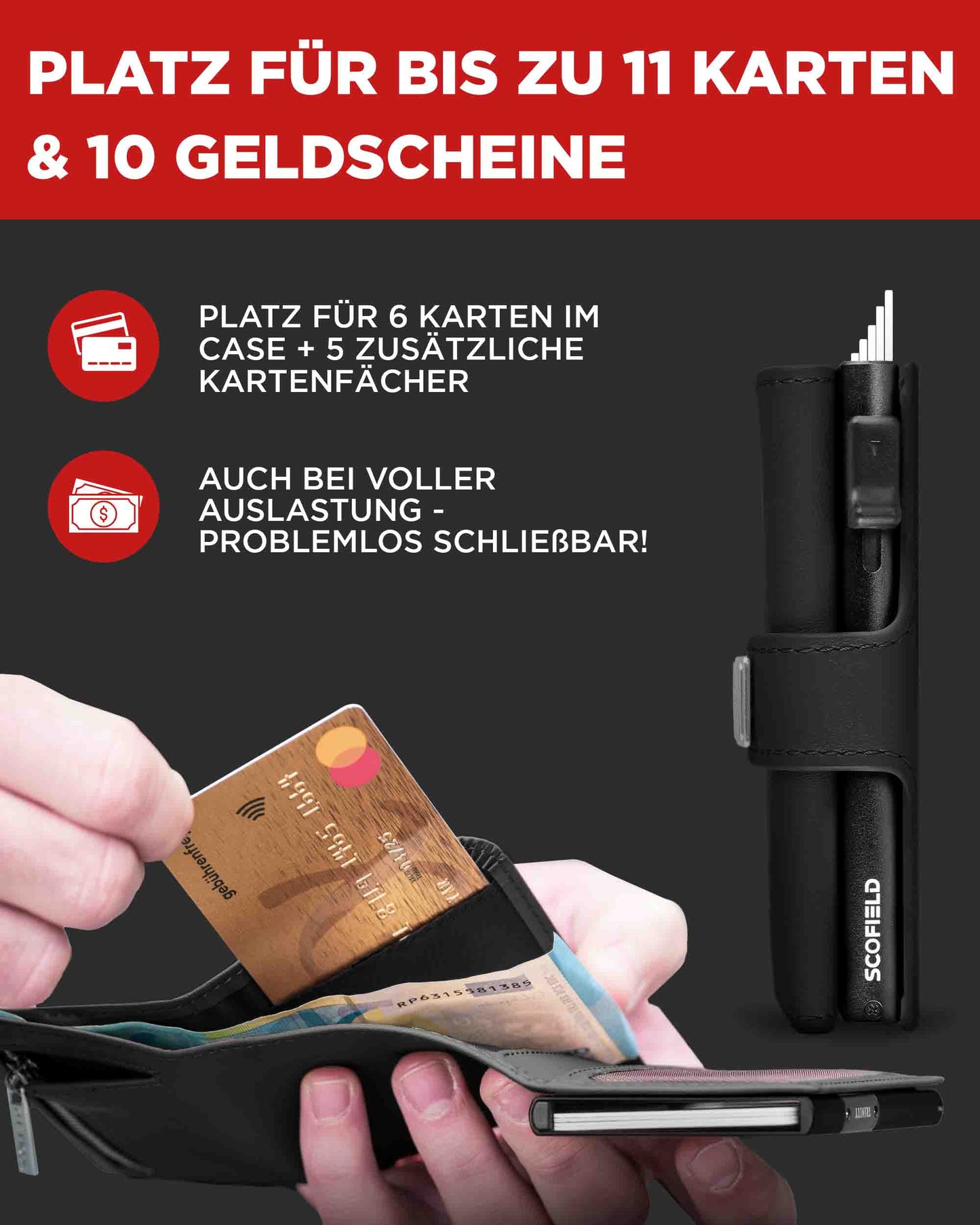 Black - Silver, Ohne Münzfach,
Black - Silver, Münzfach Mini,
Black - Silver, Münzfach Max