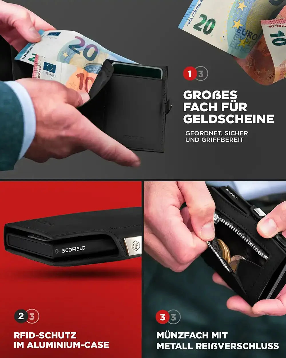 Black - Matte Black, Münzfach Mini,
Black - Cherry Red, Münzfach Mini,
Black - Midnight Blue, Münzfach Mini,
Black - Silver, Münzfach Mini,
Black - Space Grey, Münzfach Mini,
