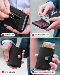 Black - Silver, Münzfach Mini,
