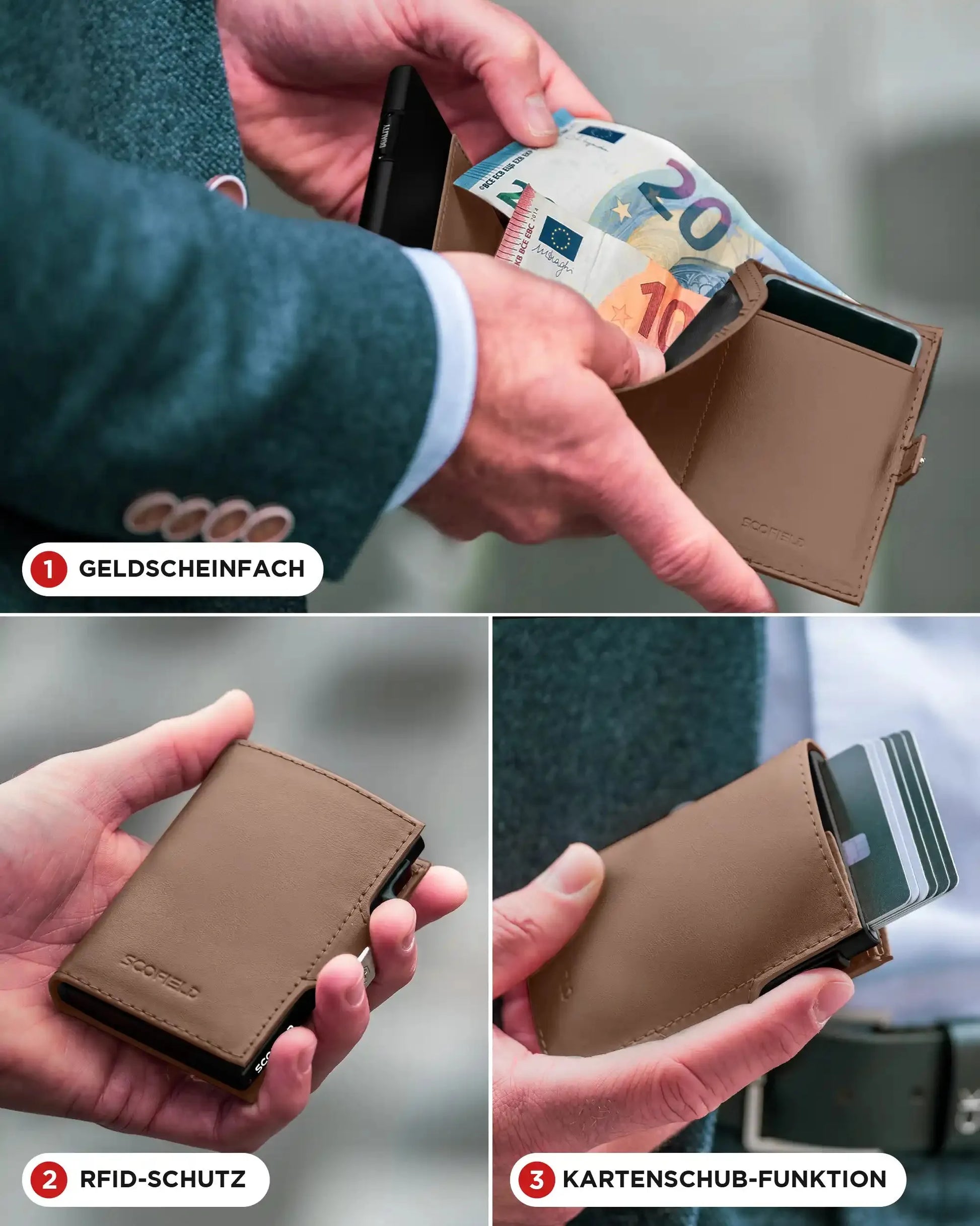 Brown - Matte Black, Ohne Münzfach