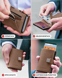 Brown - Silver, Münzfach Mini
Brown - Chocolate Brown, Münzfach Mini,
Vintage Brown - Chocolate Brown, Münzfach Mini