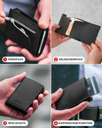 Black - Matte Black, Münzfach Mini