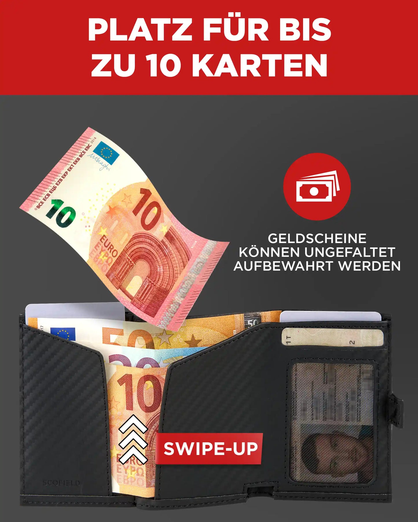 Carbon - Matte Black, Münzfach Mini,
Carbon - Matte Black, Münzfach Max