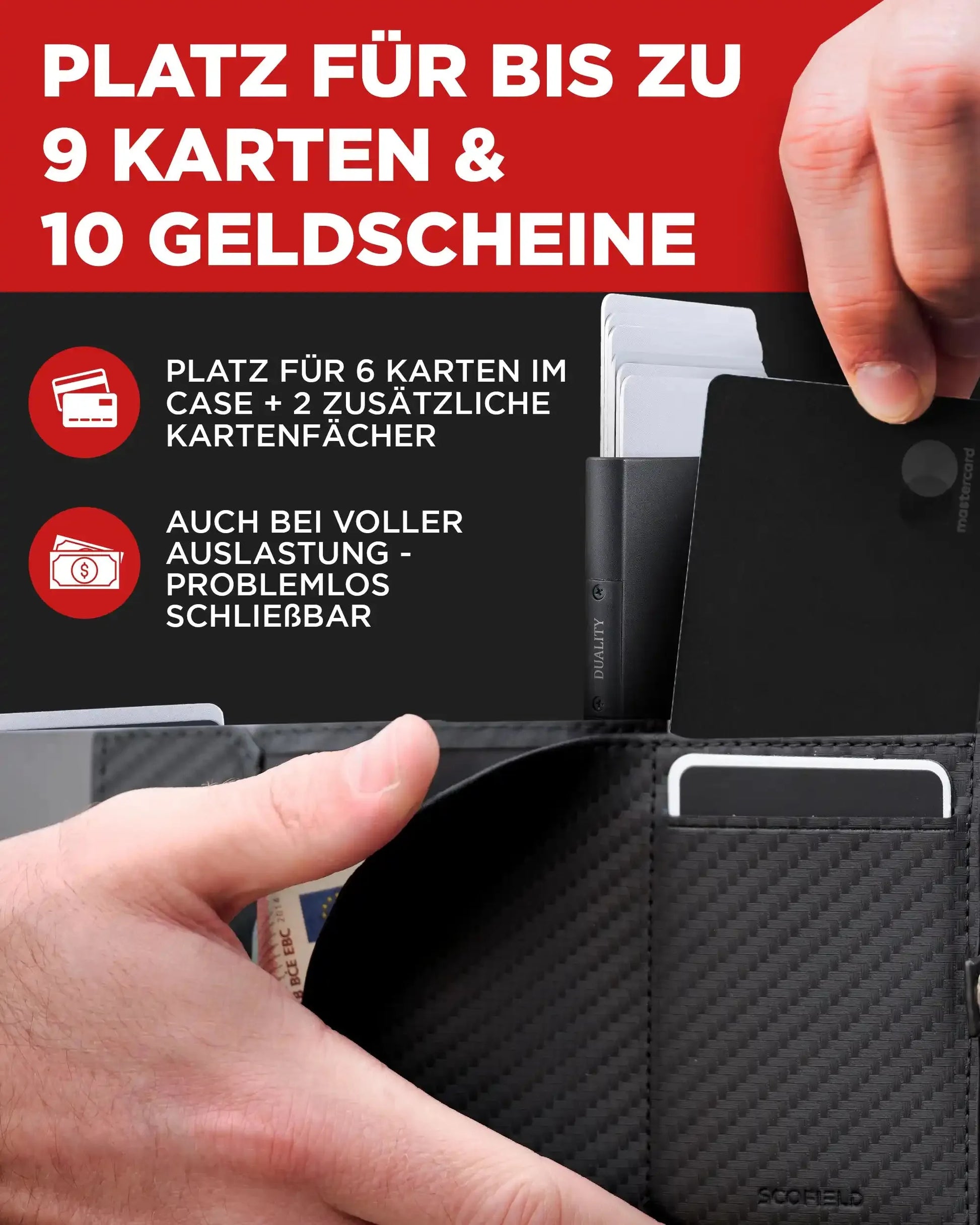 Carbon - Cherry Red, Münzfach Mini,
Carbon - Cherry Red, Ohne Münzfach