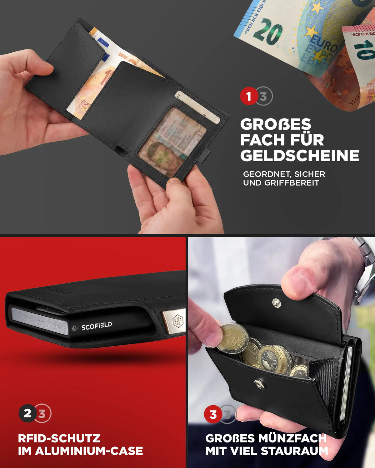 Black - Midnight Blue, Münzfach Max,
Black - Cherry Red, Münzfach Max,
Black - Space Grey, Münzfach Max,
Black - Matte Black, Münzfach Max,
Black - Silver, Münzfach Max