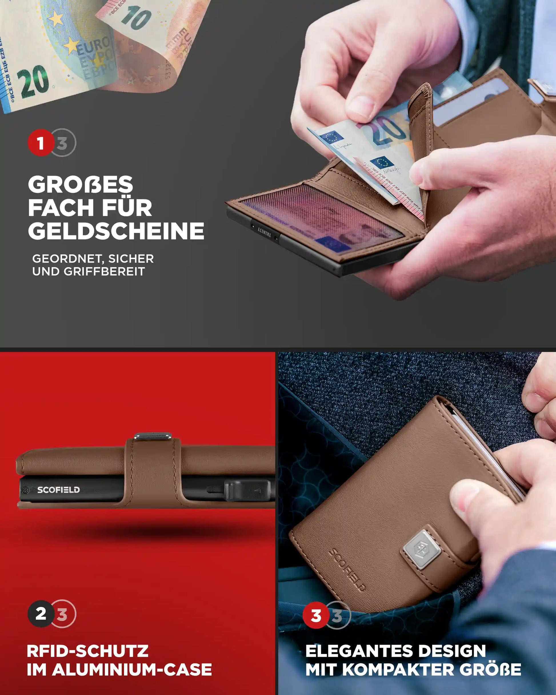 Vintage Brown - Chocolate Brown, Ohne Münzfach